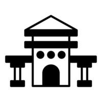 palazzo di giustizia icona, giudice e Tribunale utensili icona vettore