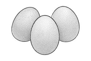 dotwork mezzitoni 3d uovo. Pasqua illustrazione vettore