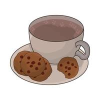 illustrazione di caffè tazza e biscotti vettore