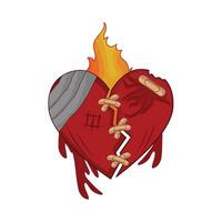 illustrazione di rotto cuore vettore