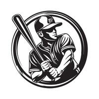baseball giocatore disegno, baseball giocatore logo sport club logo azione Immagine vettore