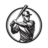 baseball giocatore disegno, baseball giocatore logo sport club logo azione Immagine vettore