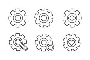 ambientazione versatile Ingranaggio impostato icona modelli per meccanico e emotivo concetti vettore