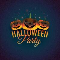 Halloween festa sfondo con ridendo zucche design vettore