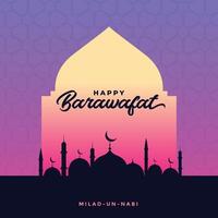contento barawafat islamico Festival carta design sfondo vettore