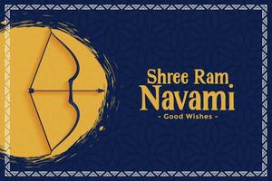 Shree montone navami indiano Festival carta design vettore