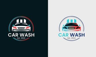 auto lavare icona, acqua far cadere auto campione simbolo, logo design illustrazione concetto idea vettore