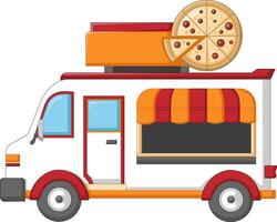 Pizza cibo camion veicolo - Pizza stalla vettore