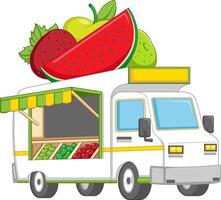 veicolo pieno di fresco frutta e verdure vettore