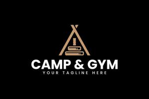 fitness campo logo design per Palestra fitness sport vettore