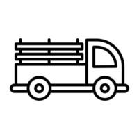 icona della linea del camioncino vettore