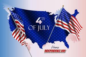 realistico americano bandiera indipendenza giorno 4 ° luglio vettore