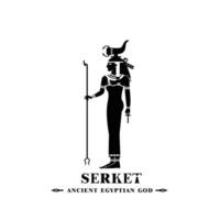antico egiziano Dio serket silhouette, mezzo est Dio logo vettore