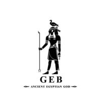 antico egiziano Dio geb silhouette, mezzo est Dio logo vettore