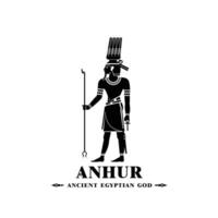 antico egiziano Dio Anhur silhouette, mezzo est Dio logo vettore