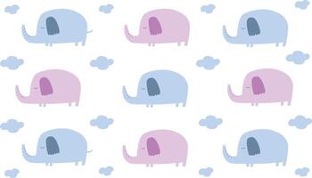 elefante modello blu e rosa isolato vettore