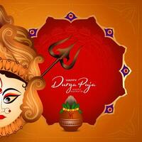 contento Durga puja e contento Navratri culturale indù Festival sfondo vettore