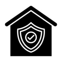 icona del glifo con assicurazione sulla casa vettore