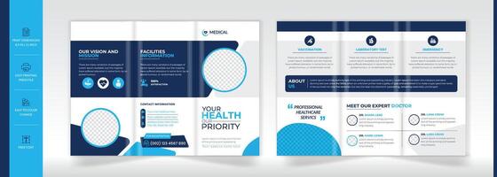 moderno e pulito medico tri-fold opuscolo design vettore