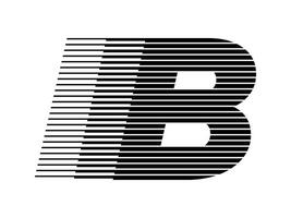 B alfabeto logo linea velocità astratto ottico illusione banda mezzitoni simbolo icona illustrazione vettore