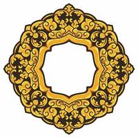 isolato frontiere o montatura ornamento. ornamentale elementi per il tuo disegni. nero e oro colori. floreale intaglio decorazione per cartoline o inviti per sociale media. vettore