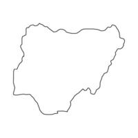 mappa della nigeria su sfondo bianco vettore