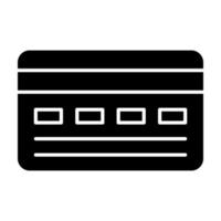 icona del glifo con carta di credito vettore