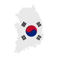 Corea del sud mappa su sfondo bianco vettore