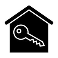 icona del glifo con chiave di casa vettore