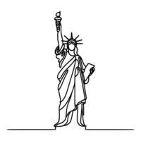 statua di libertà mano disegno linea vettore