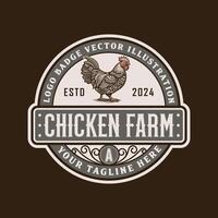 pollo azienda agricola logo. per attività commerciale modello illustrazione vettore