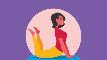 donna fare rilassante yoga all'aperto illustrazione vettore