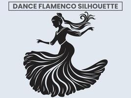 danza flamenco silhouette. Principessa danza flamenco. vettore