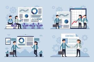 attività commerciale lavoro di squadra e innovativo idee concetto illustrazioni vettore