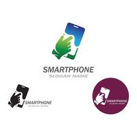 icona dello smartphone tocco della mano su sfondo bianco per il tuo design, logo, applicazione vettore