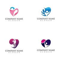 modello di ispirazione per il design del logo di amore e cura creativo vettore