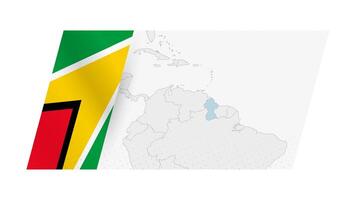 Guyana carta geografica nel moderno stile con bandiera di Guyana su sinistra lato. vettore