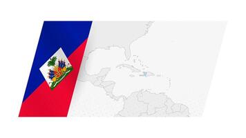 Haiti carta geografica nel moderno stile con bandiera di Haiti su sinistra lato. vettore