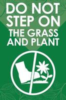 fare non passo su il erba e pianta segnaletica alto risoluzione pronto per uso vettore