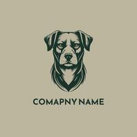 semplice minimo cane cura logo design. cane testa vettore