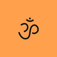 om simbolo, un' prominente simbolo nel induismo, raffigurato nel arancia contro un' sfondo vettore