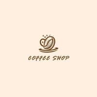 caffetteria logo, testo con caffè tazza e vorticoso vapore, logo modello vettore