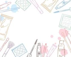 modello cosmetici stile doodle vettore