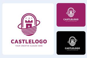 creativo castello logo design modello vettore