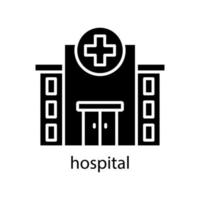 icona dell'ospedale. tratto modificabile. modello di disegno vettoriale