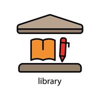 icona di colore lineare della libreria. tratto modificabile. modello di disegno vettoriale