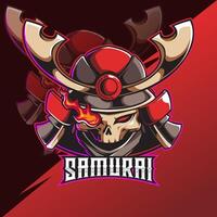 samurai esport gioco logo vettore