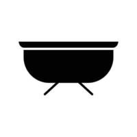 disegno della vasca da bagno. stile dell'icona del glifo. semplice illustrazione. tratto modificabile. modello di disegno vettoriale