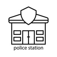 icona della linea di costruzione della stazione di polizia. tratto modificabile. modello di disegno vettoriale