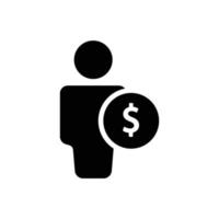 icona di persone con dollaro. simbolo di affari. semplice illustrazione. tratto modificabile. modello di disegno vettoriale